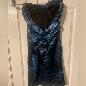Black Blue Floral Dress Size 6